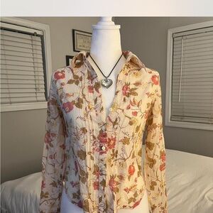 Floral Button-Up Blouse